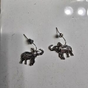 Silver Elephant Earrings